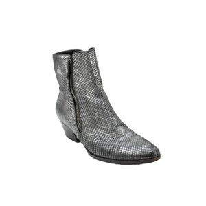 Barbara Bui Womens Faux Snakeskin Ankle Boots Gray Size 7.5